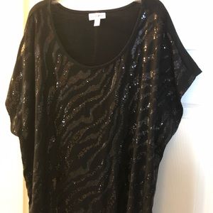 Glitzy black dress shirt